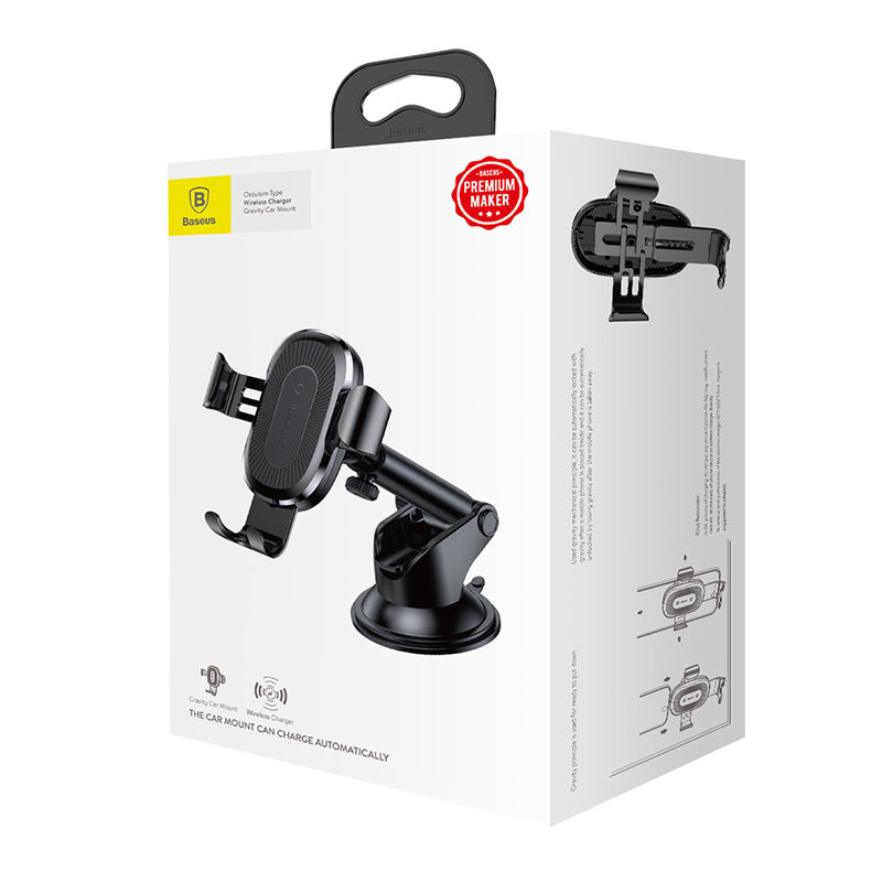 Car Mobile Phone Navigation Bracket Suction Cup Wireless Charging Gravity Bracket Car Center Console Frame