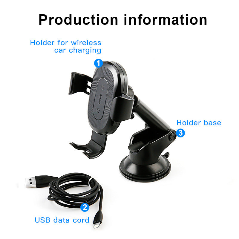Car Mobile Phone Navigation Bracket Suction Cup Wireless Charging Gravity Bracket Car Center Console Frame