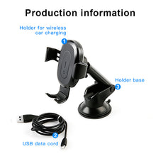 Car Mobile Phone Navigation Bracket Suction Cup Wireless Charging Gravity Bracket Car Center Console Frame