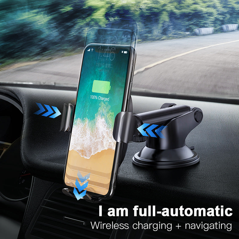 Car Mobile Phone Navigation Bracket Suction Cup Wireless Charging Gravity Bracket Car Center Console Frame