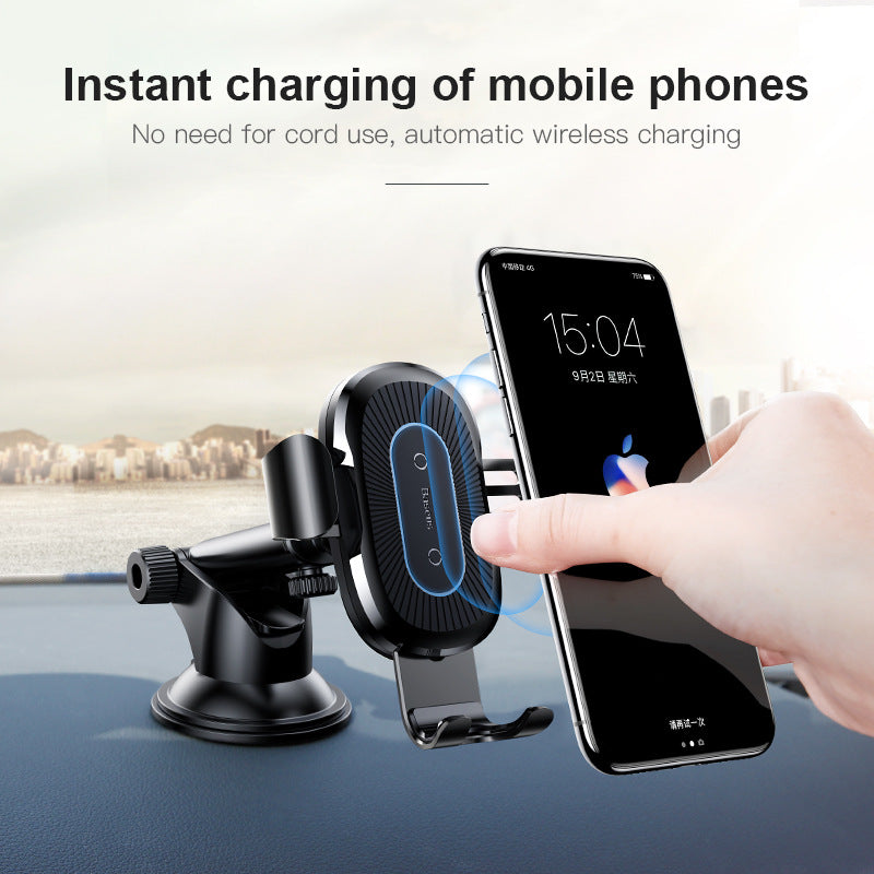 Car Mobile Phone Navigation Bracket Suction Cup Wireless Charging Gravity Bracket Car Center Console Frame