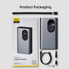 Baseus Portable Inflator Pump Car Air Compressor Smart Digital Tire Pressure Detection Auto Tire Pump For Car Bike Motorcycle - Inflatable Pump