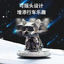 Diamond-encrusted Sunglasses Shaking Head Dog Car Perfume Ornaments With Diamond Bulldog Car Solid Aromatherapy Car Interior Decorations