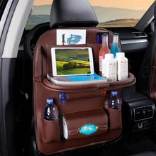 Leather Car Seat Storage Bag Multifunctional Car Foldable Dining Table Storage Bag Car Interior Supplies