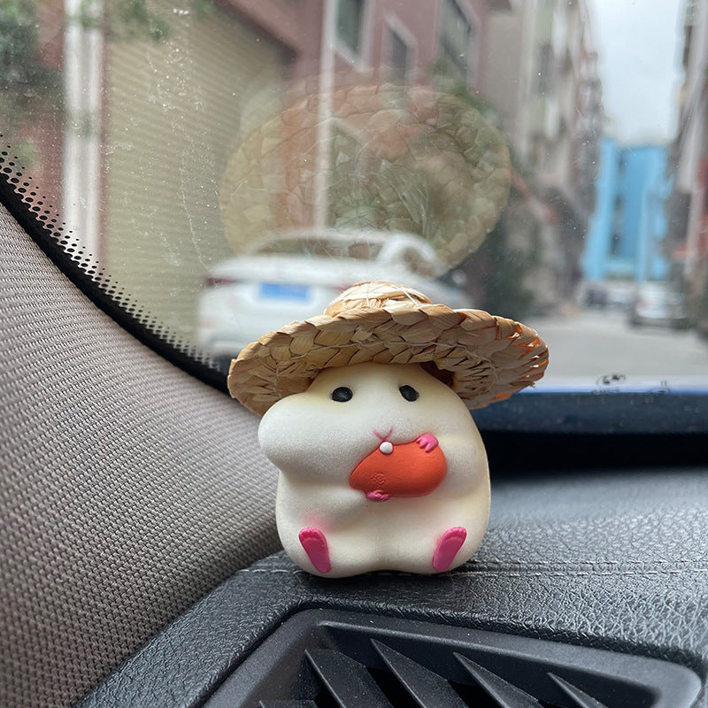 Car accessories eating hamster car ornaments