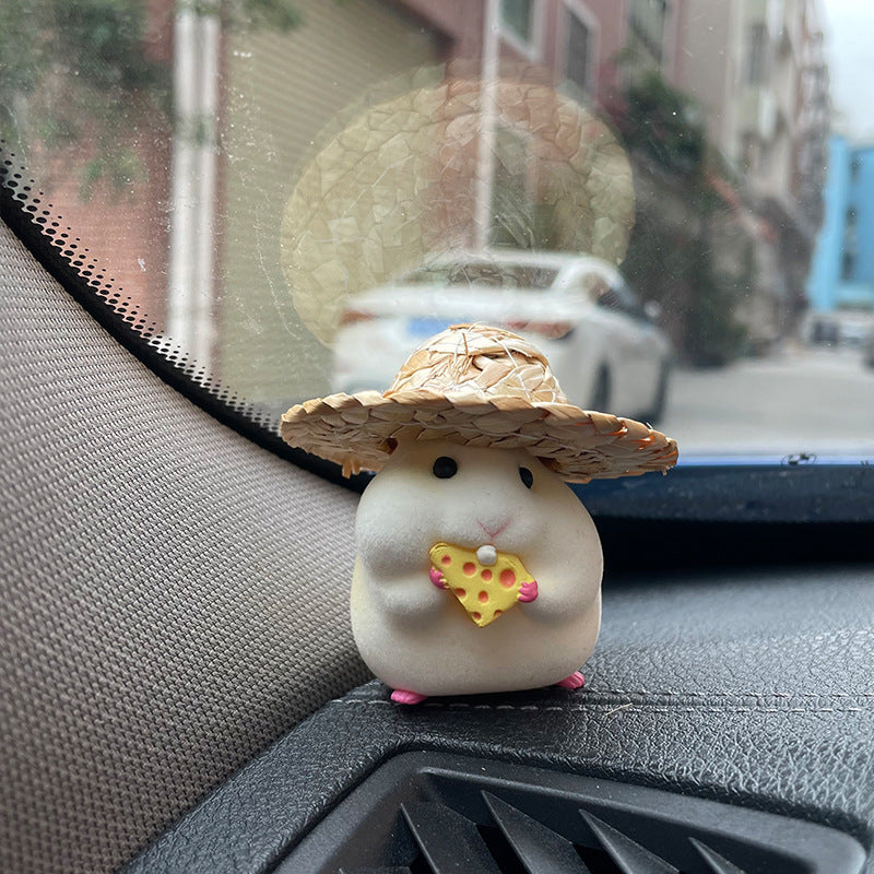 Car accessories eating hamster car ornaments