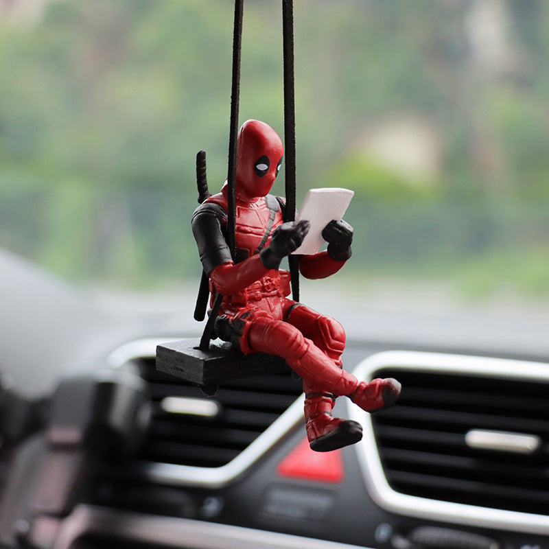 Cartoon Deadpool Car Rearview Mirror Car Pendant Reading Little Cheap Car Supplies Car Pendant Interior