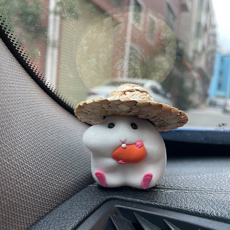 Car accessories eating hamster car ornaments