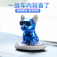 Diamond-encrusted Sunglasses Shaking Head Dog Car Perfume Ornaments With Diamond Bulldog Car Solid Aromatherapy Car Interior Decorations