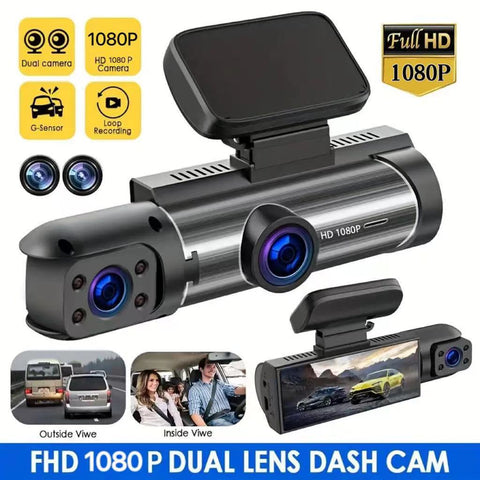 1080P Dual Camera Car Dashboard Camera Infrared Night Vision Ring Recording Wide-angle Lens Cross-border Version